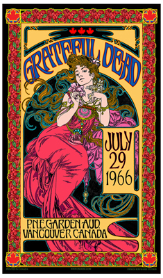 Grateful Dead Vancouver 1966 concert poster